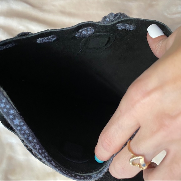 ROXY black suede logo handbag shoulder bag handbag purse - Picture 2 of 2